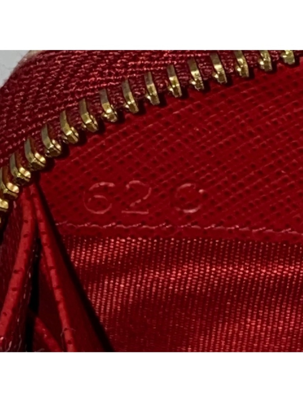 Prada Saffiano Shine Zip Around Wallet in Red - Picture 9 of 10